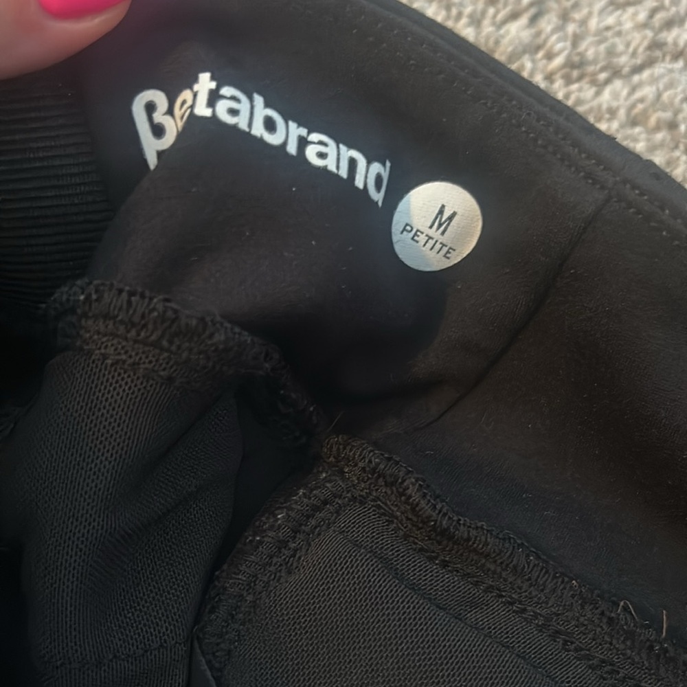 Betabrand Black Power Down Skinny Pant Legging Size Medium Petite - Picture 7 of 8